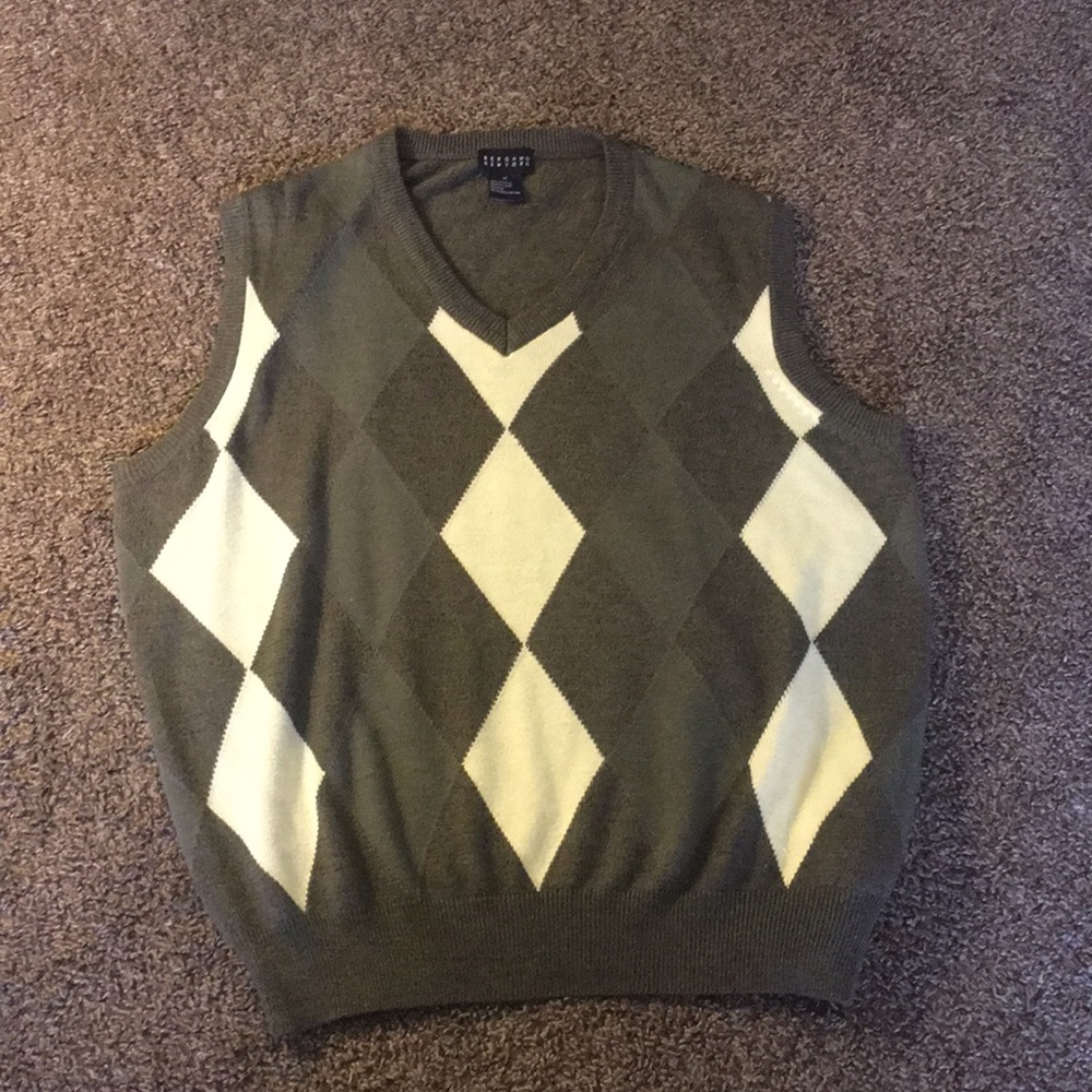 Green Bergamo New York Sweater Vest Size Medium